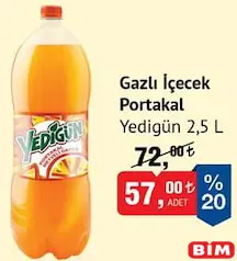 YEDİGÜN GAZLI İÇECEK PORTAKAL 2,5 L fiyat ve kampanya bilgisi